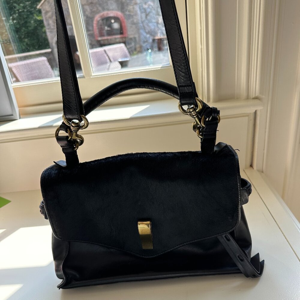 Joy Gryson Ruby Mid Sized Shoulder Bag Black Leat… - image 2